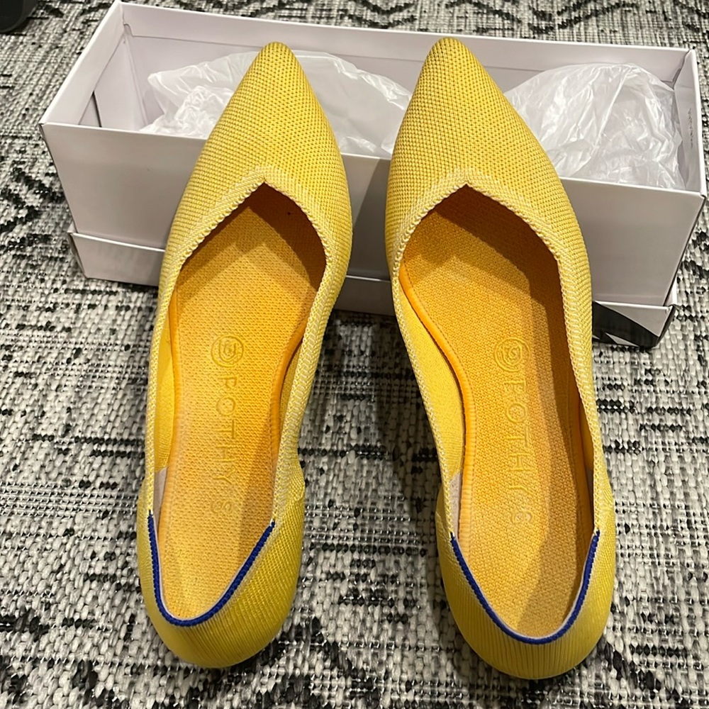 Rothy’s The Point Sunny Marigold Yellow EUC 8.5